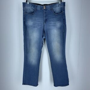 Terra‎ & Sky Womens 20W Bootcut Jeans High Rise Stretch Cowgirl Faded Distressed